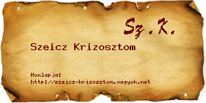 Szeicz Krizosztom névjegykártya